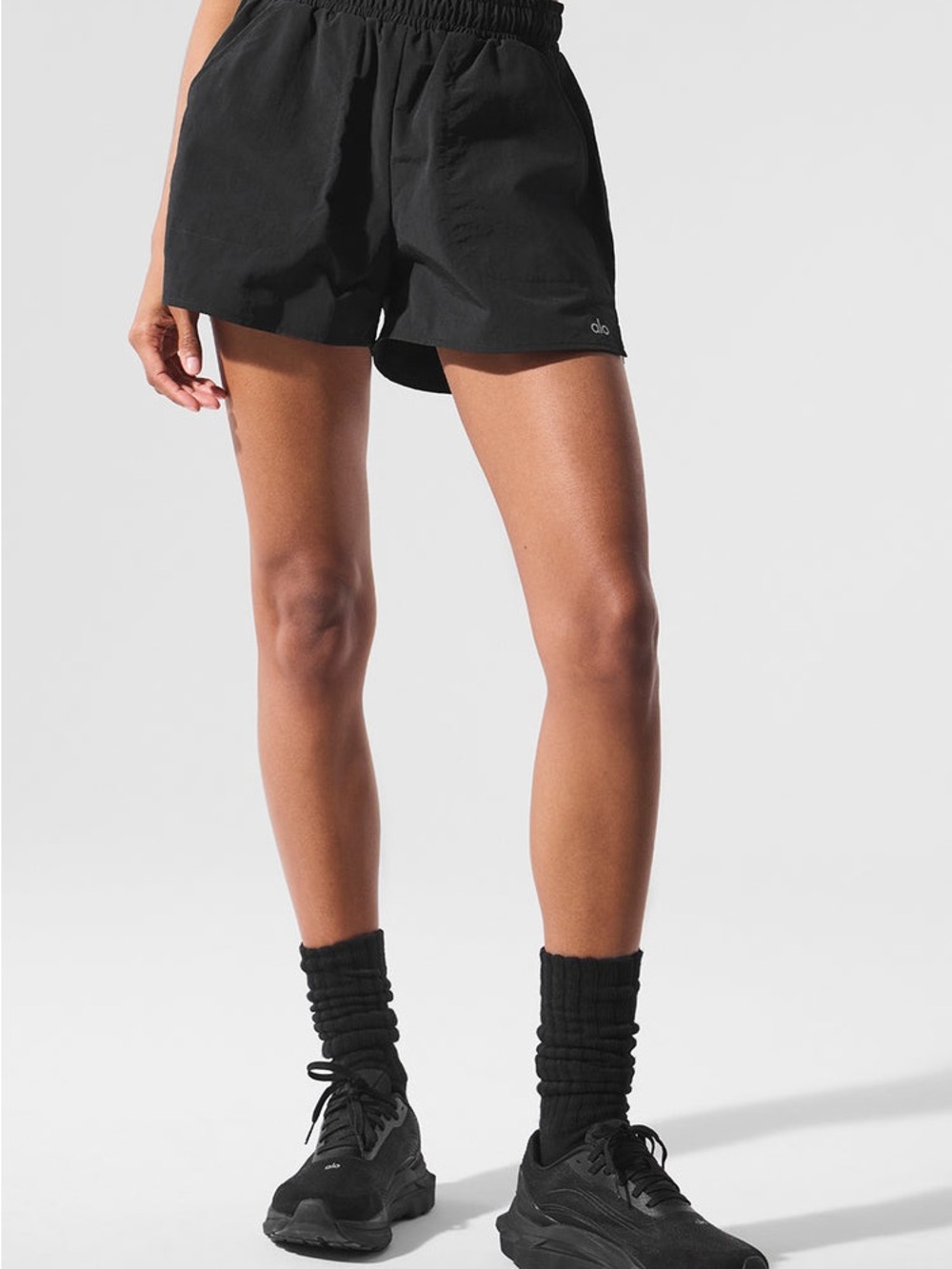 ALO Yoga Black Athletic Running Shorts NWOT $78 MSRP